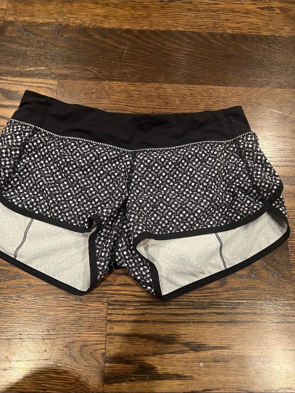 lululemon athletica Black & White Geo Print Athletic Shorts